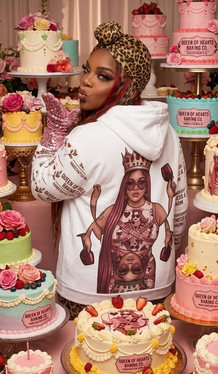 The Main ingredient Queen of hearts Oversized Cotton Hoodie