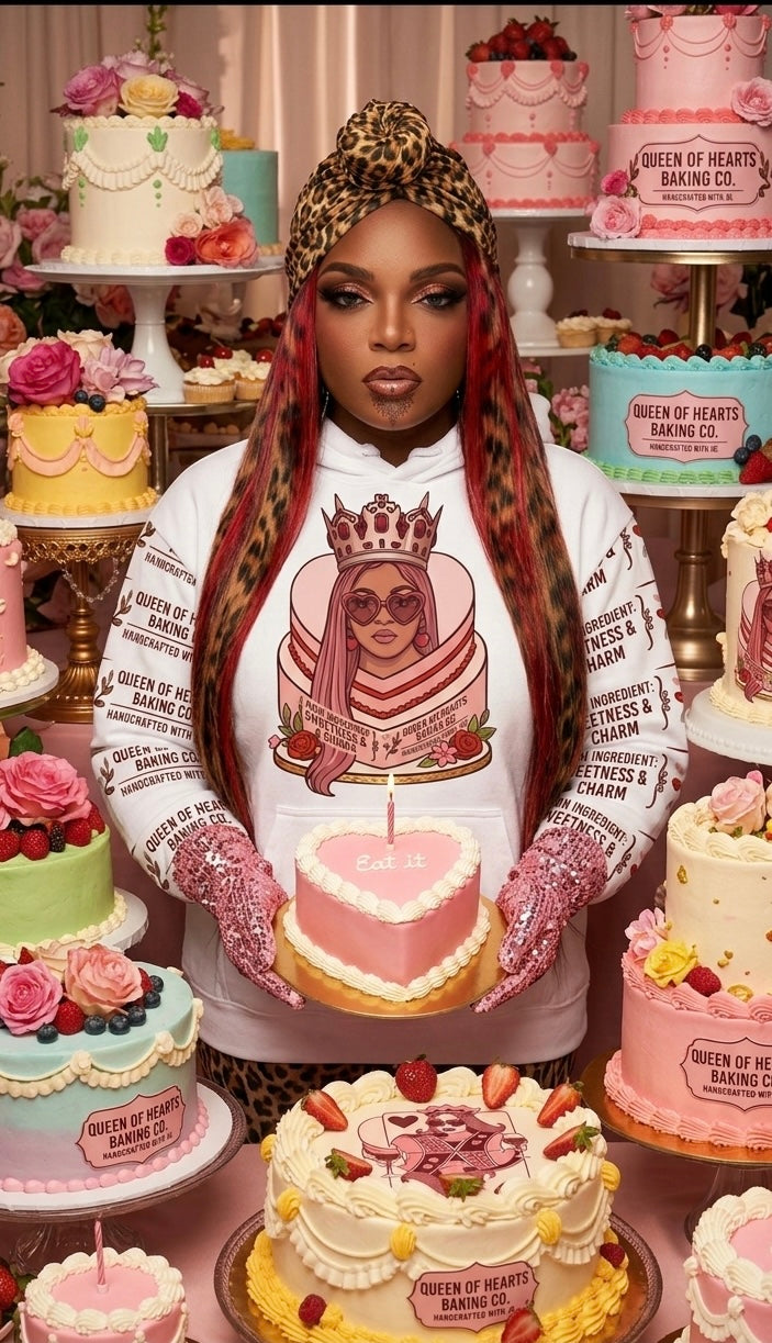 The Main ingredient Queen of hearts Oversized Cotton Hoodie