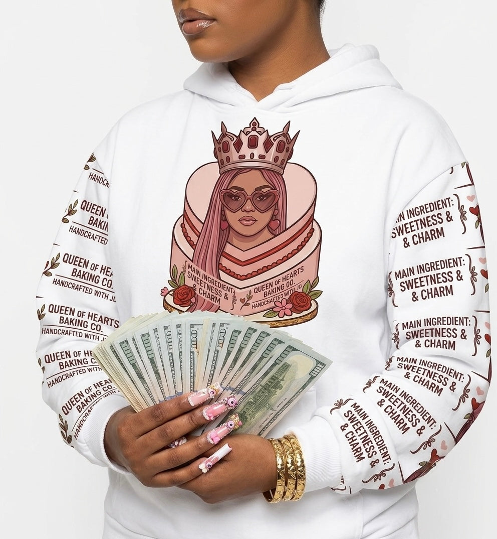 The Main ingredient Queen of hearts Oversized Cotton Hoodie