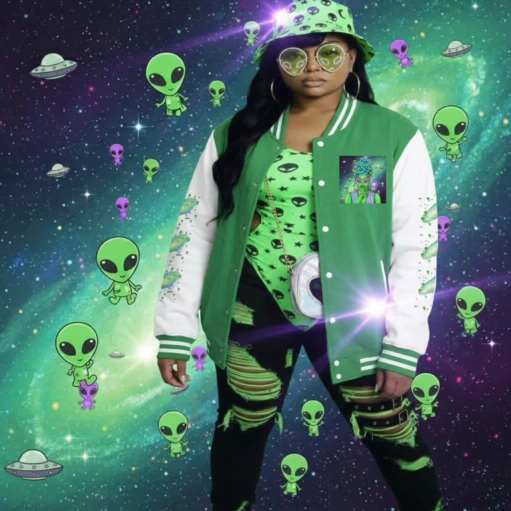 Alien superstar 👽Heavyweight letterman jacket