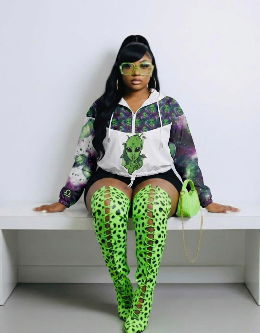 Alien superstar Women’s cropped windbreaker