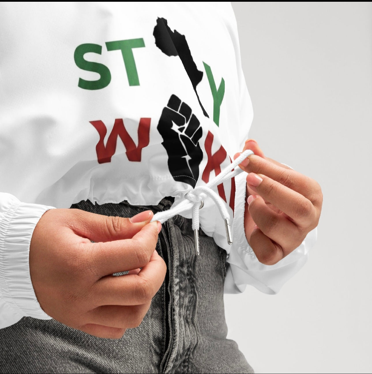 Stay Woke Women’s cropped windbreaker