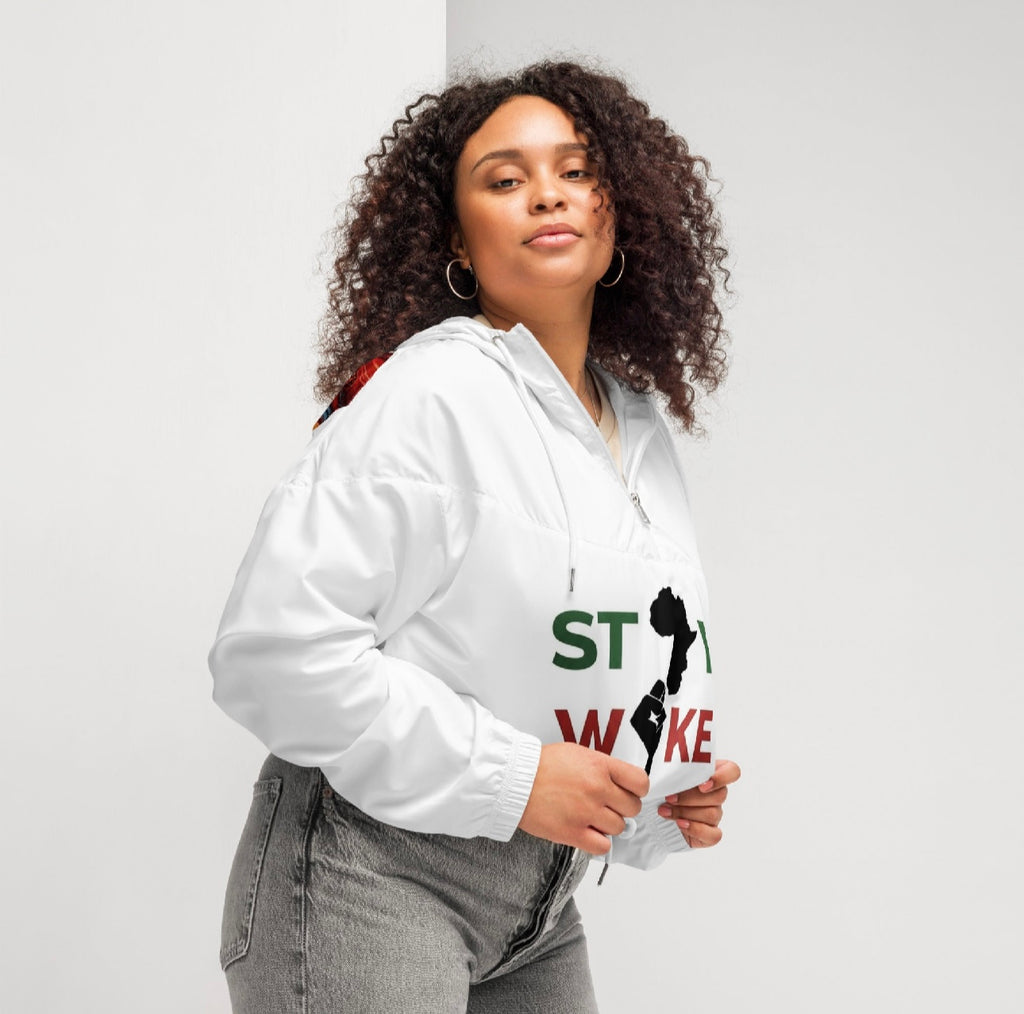 Stay Woke Women’s cropped windbreaker