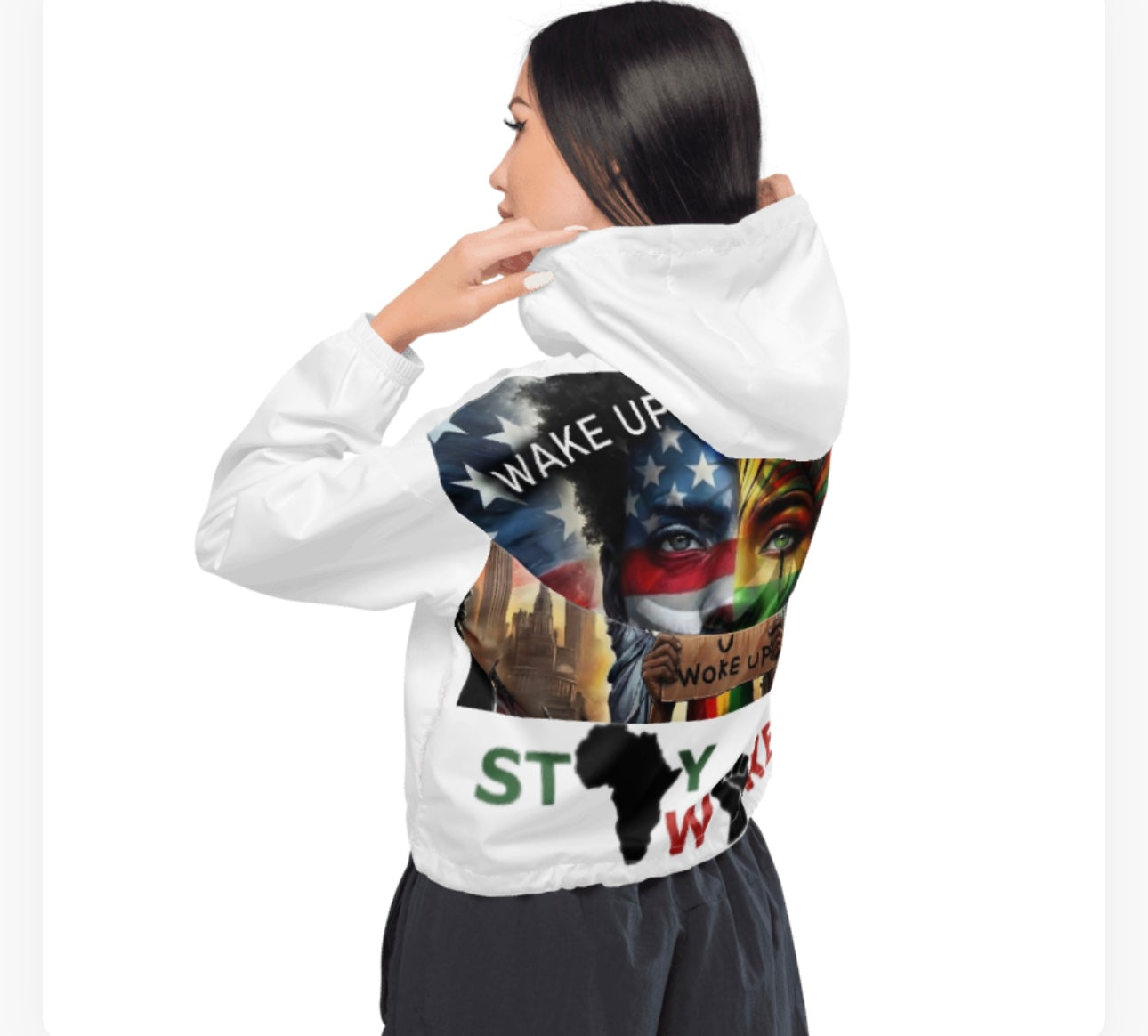 Stay Woke Women’s cropped windbreaker